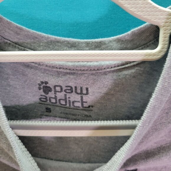 Paw Addict Grey Cat Scratch Graphic T-Shirt S - Picture 2 of 9